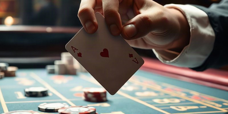 Nhà cái lật lá bài trong ván blackjack