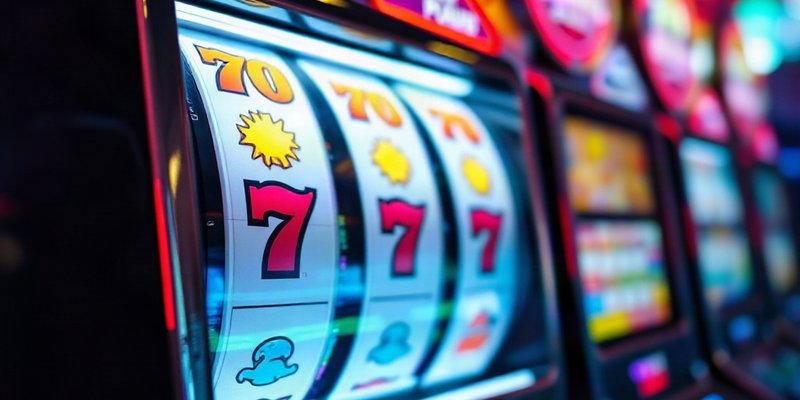 Máy quay hũ với các biểu tượng rực rỡ trong sòng bạc